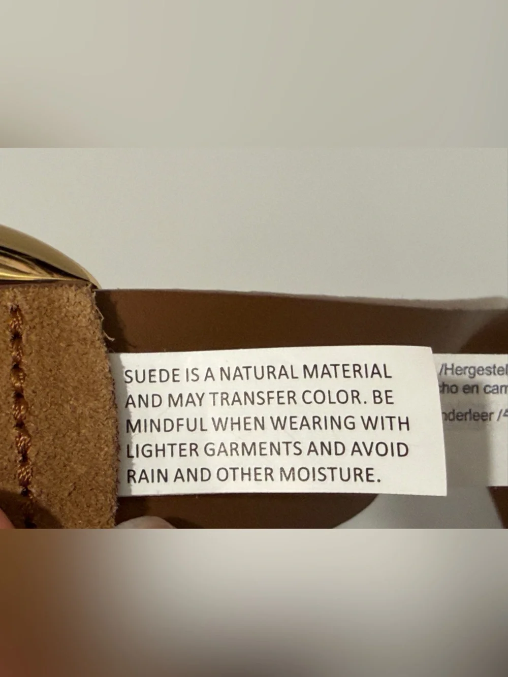 Madewell Sculptural Buckle Belt Leather Suede Aged Cognac Gold Size Small NU165